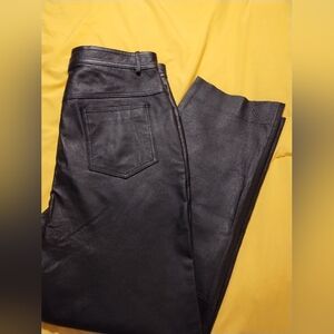 Guide Gear Black Leather Pants 36x29 Raw Hem
